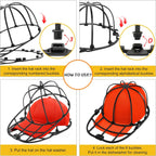 Hat Washer Cage for Washing Machine & Dishwasher- Ball Cap Washer for Baseball Caps & Hats, Baseball Cap Cleaner and Shaper, Fits Adult/Kids Caps (Black)