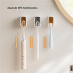 2 Pack Toilet Brush Holder with Lid No Drilling Waterproof Dustproof Bathroom Wall Mounted