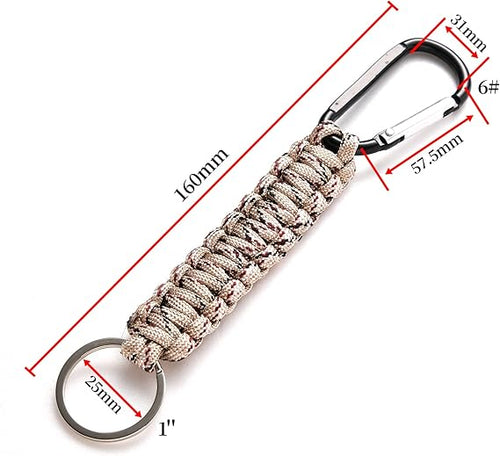 5 Pack Karabiner Keychains with Woven Lanyard Musket Hook for Outdoor Camping Hiking Backpacks