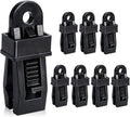 8 Pack Black Tarp Clips with Eyelets Heavy Duty Tent Canvas Clamps for Camping Caravan Awning Boat Outdoor Use
