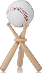 Baseball Ring Holder Stand - Natural Wood Finish - Bat Display Stand - Baseball Gift - Sports Decor - Wooden Display Rack - Ideal for Collectors & Enthusiasts - Perfect for Showrooms & Home Decor