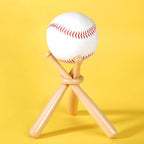 Baseball Ring Holder Stand - Natural Wood Finish - Bat Display Stand - Baseball Gift - Sports Decor - Wooden Display Rack - Ideal for Collectors & Enthusiasts - Perfect for Showrooms & Home Decor