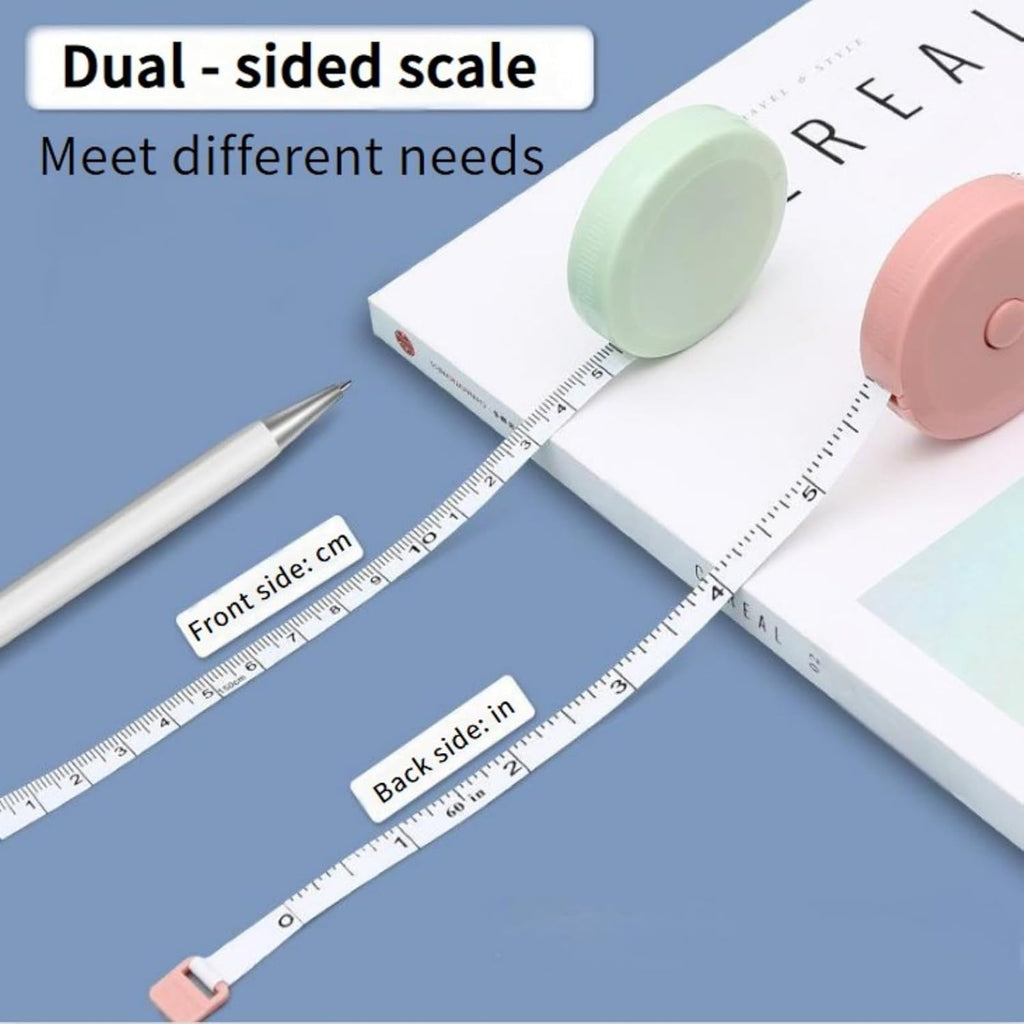 3 Pack Retractable Measuring Tape 150cm Double Sided Flexible for Body Measurements Sewing and Crafts