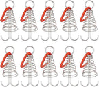 10 Pack Tent Pegs Aluminium Alloy Visgraat Shaped Windproof Octopus Tenthorns with Spring Clips Portable Rope Anchors for Camping Tents