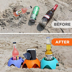 5 Pack Beach Drink Holders Multiple Colours Essential Beach Accessories for Vacation Must Have for Women Adults Family Friends