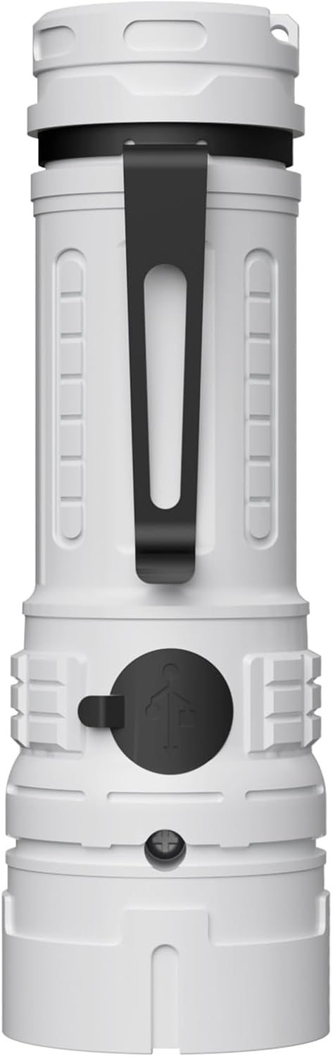 Rechargeable LED Torch - White - 1 Piece - Lightweight Portable Flashlight for Camping Backpacking Hiking