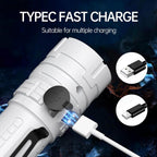 Rechargeable LED Torch - White - 1 Piece - Lightweight Portable Flashlight for Camping Backpacking Hiking