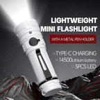 Rechargeable LED Torch - White - 1 Piece - Lightweight Portable Flashlight for Camping Backpacking Hiking