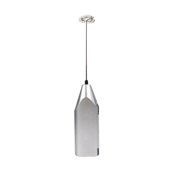 Electric Milk Frother Silver Handheld Mini Coffee Blender No Battery Required