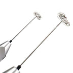 Electric Milk Frother Silver Handheld Mini Coffee Blender No Battery Required