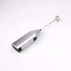 Electric Milk Frother Silver Handheld Mini Coffee Blender No Battery Required