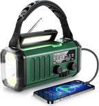10000mAh Solar Powered Emergency Radio & Power Bank All-in-1 Survival Device with Hand Crank NOAA Alert Powerful Flashlight for Outdoor Camping and Emergency Use