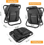 Folding Camping Chair Grey Portable Compact Adjustable Folding Chair for Outdoor Camping Fishing