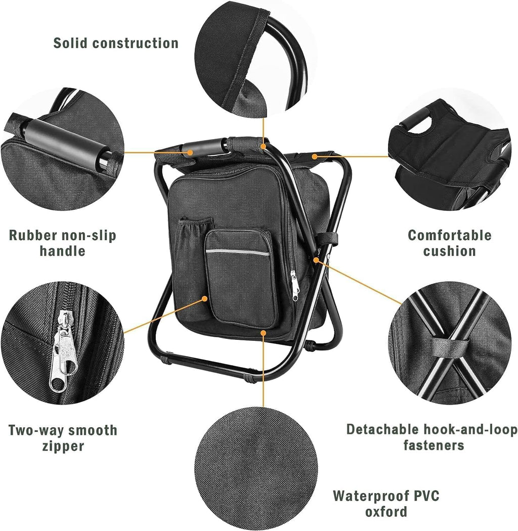 Folding Camping Chair Grey Portable Compact Adjustable Folding Chair for Outdoor Camping Fishing