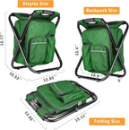 Military Green Folding Camping Chair - Portable, Compact, Adjustable with Fishing Rod Holder