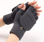 Women's Warm Fingerless Gloves - 1 Pair - Dark Grey