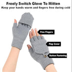 Women's Red Warm Fingerless Gloves 1 Pair