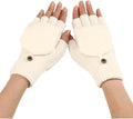 Women's Warm Fingerless Gloves - 1 Pair - White