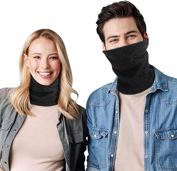 Black Fleece Scarf for Winter Sports - Warm and Cozy Cold Weather Accessory