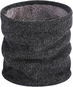 Winter Sports Fleece Scarf - Unisex Dark Grey Warm Neck Warmer for Cold Weather