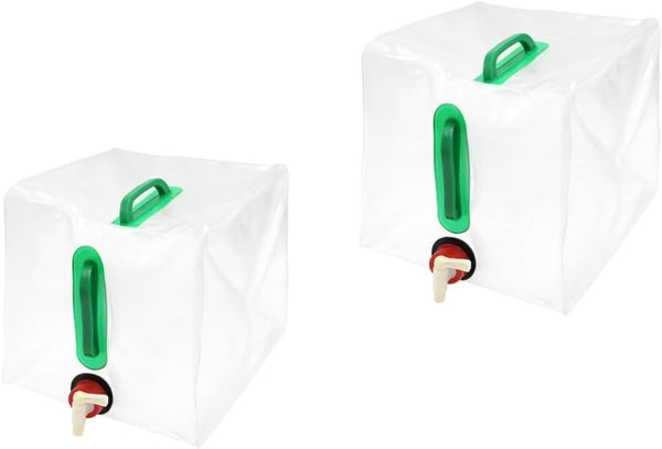 2 Pack Foldable Water Kettle with Tap Portable Food Grade BPA Free for Camping Hiking Emergency Use