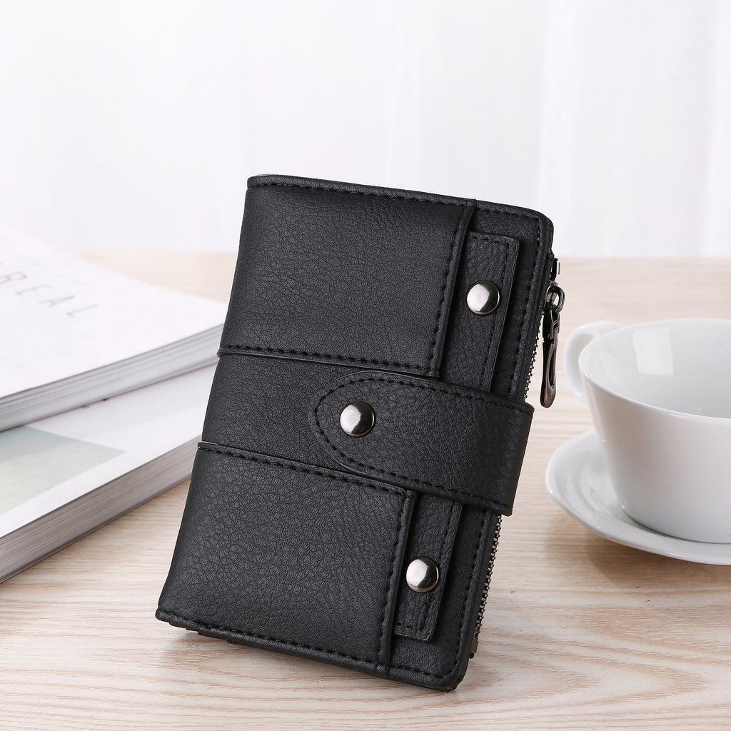 Women's Faux Leather Wallet Clutch Purse Black One Piece