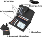 Women's Faux Leather Wallet Clutch Purse Black One Piece