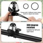 2 Pack Bicycle Bell - Compact & Loud - Mini Bike Bell for Road Bike Mountain Bike E-Bike - Silver