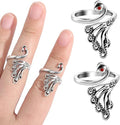2 Pack Adjustable Yarn Guides for Crocheting & Knitting - Finger Ring Holders - Silver