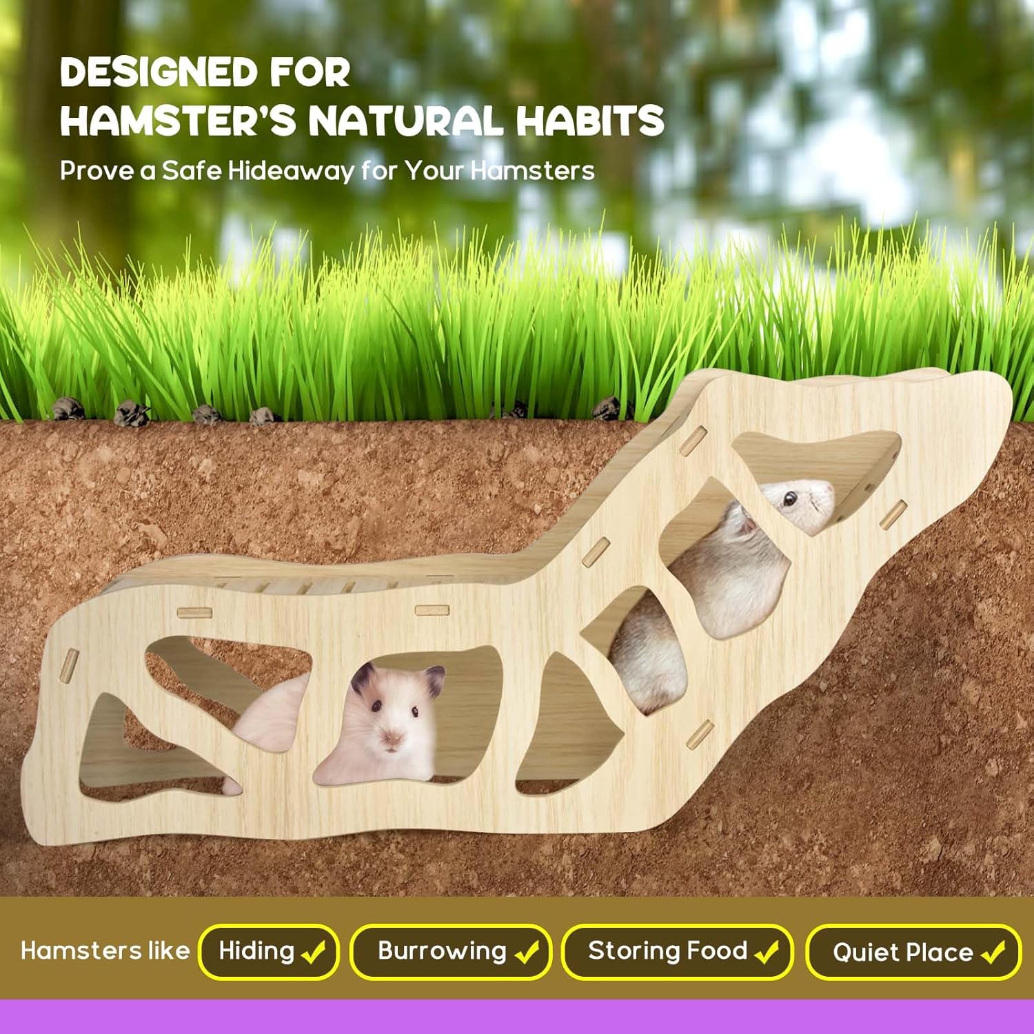 Hamster Hideout Climbing Ladder and Tunnel for Burying in Bedding or Connecting with Accessories