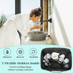 Mesh Shower Caddy Portable Dorm Tote Bag, Quick Dry Hanging Toiletry Bag, Large Capacity Shower Bag for College Dorm Room Essentials for Boys and Girls for Bath Camping (Black)