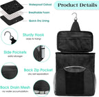 Mesh Shower Caddy Portable Dorm Tote Bag, Quick Dry Hanging Toiletry Bag, Large Capacity Shower Bag for College Dorm Room Essentials for Boys and Girls for Bath Camping (Black)
