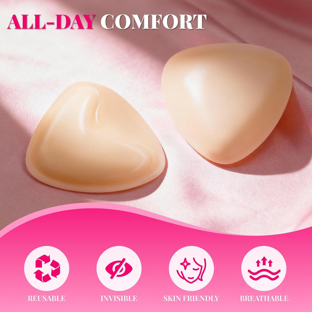 Double Sided Sticky Bra Ultra Boost Inserts Pads Reusable Push Up Lift Self Adhesive Bra Pads for Bikini Swimsuit