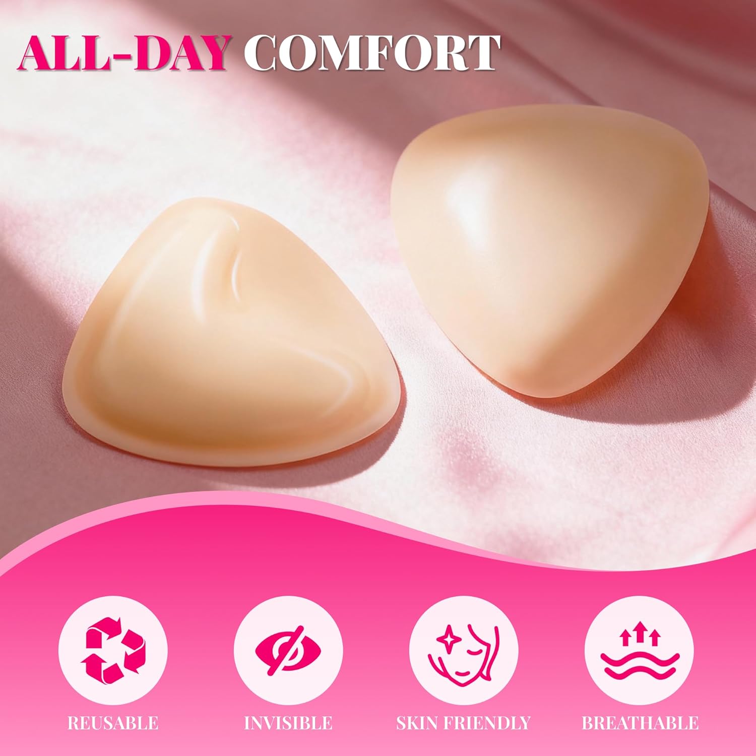 Double Sided Sticky Bra Ultra Boost Inserts Pads Reusable Push Up Lift Self Adhesive Bra Pads for Bikini Swimsuit