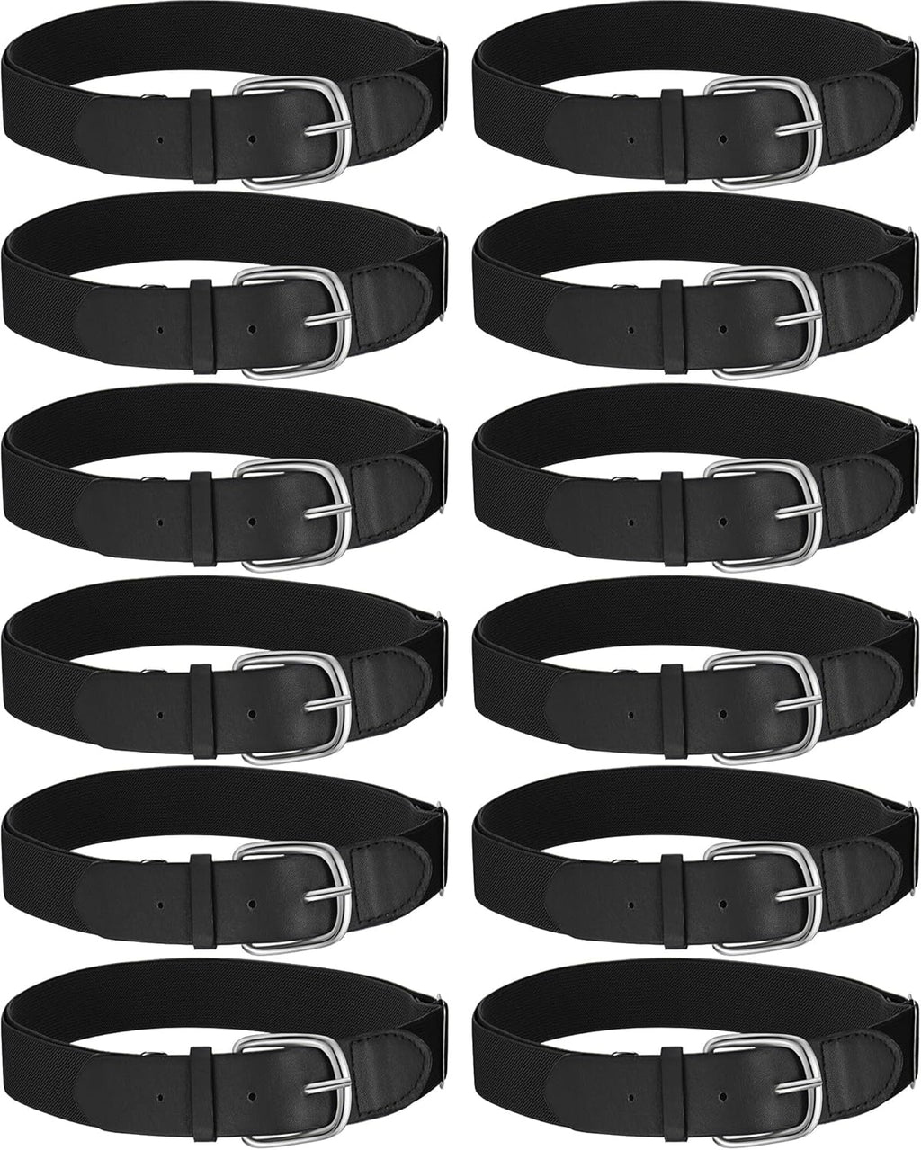 12 Pcs Baseball Belts Softball Belts Bulk for Adult and Youth Adjustable