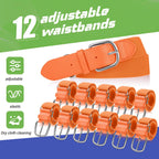 12 Pcs Baseball Belts Softball Belts Bulk for Adult and Youth Adjustable