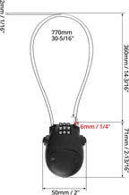 Retractable Cable Lock, 4 Pack Security Password Lock Steel Cable Luggage Locks