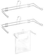 2-Pack T-Shirt Bag Rack Wall Mount, Chrome-Plated Metal T-Shirt Retail Bag Holders, 12-Inch Width, 6" Arm, Easy Install Bag Holder for Retail and Checkout Counters