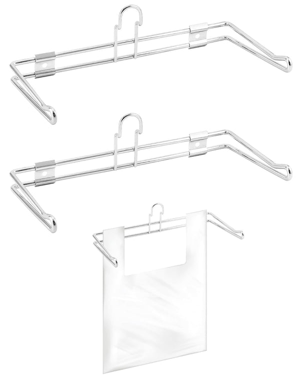 2-Pack T-Shirt Bag Rack Wall Mount, Chrome-Plated Metal T-Shirt Retail Bag Holders, 12-Inch Width, 6