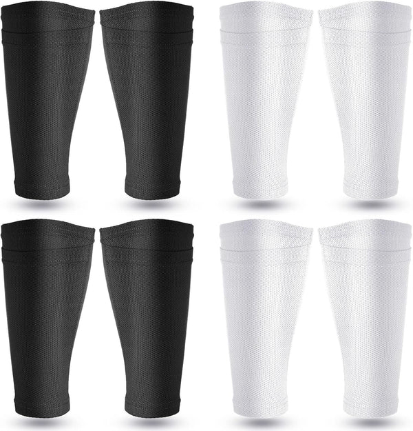 4 Pairs Flexible Polyester Sleeves Soccer Shin Guards
