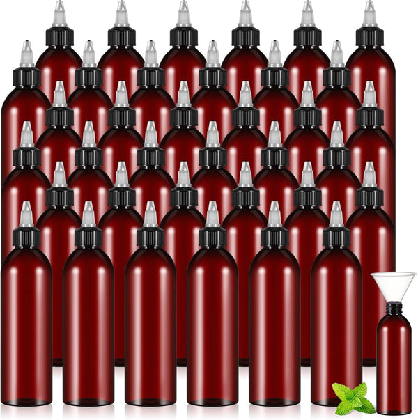 Twist Top Squeeze Bottles with Funnels (36-Pack 250ml)