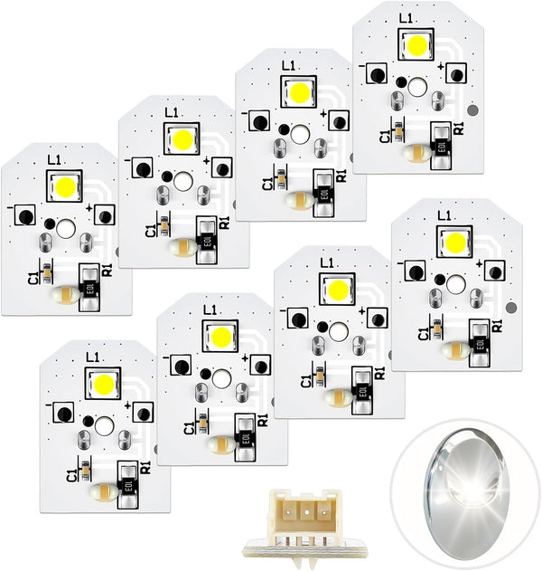 8Pcs WR55X11132 LED Light Replacement for Refrigerators | Waterproof | No Plastic Cover | Fits WR55X25754 WR55X26486 WR55X30602 EAP12172918 AP6261806