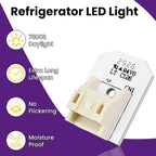 8Pcs WR55X11132 LED Light Replacement for Refrigerators | Waterproof | No Plastic Cover | Fits WR55X25754 WR55X26486 WR55X30602 EAP12172918 AP6261806