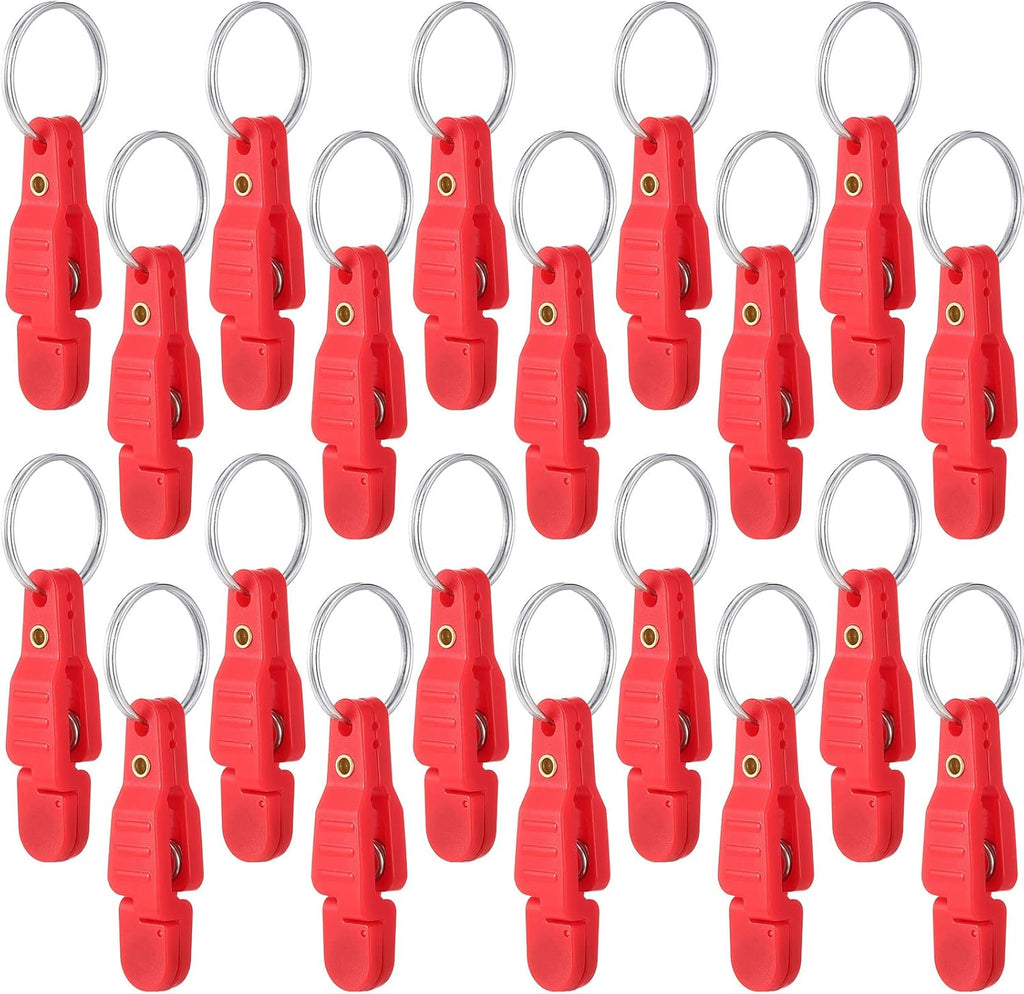 20 Pieces Heavy Tension Snap Release Clips Padded Trolling Clips with Key Ring for Weight Planer Board Offshore Kites Downrigger Fishing