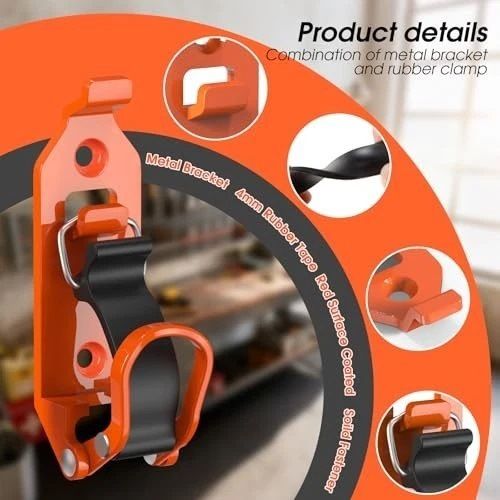 8 Pcs Shovel Holder, Heavy Duty Shovel Mounts for Roof Rack, Quick Release Axe Holder Mount Kit, Metal and Rubber Car Accessories Garage Storage Wall Mounting Brackets Truck