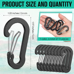 72pcs Carabiner Clips Bulk 2 Inch Small Spring Mini Carabiner Clip Aluminum Lightweight D-Shape Spring for Keychain Climbing Fishing Hiking Outdoor