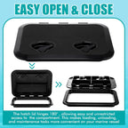 2 Pcs Marine Deck Access Hatch Rectangle Boat Deck Hatch & Lid with 20 Screws Non Slip Surface for Marine Yacht RV Truck Vent Accessories