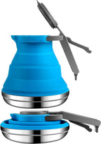 1.5l Portable Collapsible Kettle Camping Pot Collapsible Tea Kettle for Hiking Travel and Outdoors