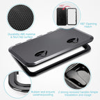 2 Pcs Marine Boat Deck Hatch Boat Access Hatch & Lid, 180 Hinge Strong Recessed Handle for Marine Yacht Rv Truck Vent Accessories, Easy to Install