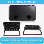 2 Pcs Marine Boat Deck Hatch Boat Access Hatch & Lid, 180 Hinge Strong Recessed Handle for Marine Yacht Rv Truck Vent Accessories, Easy to Install